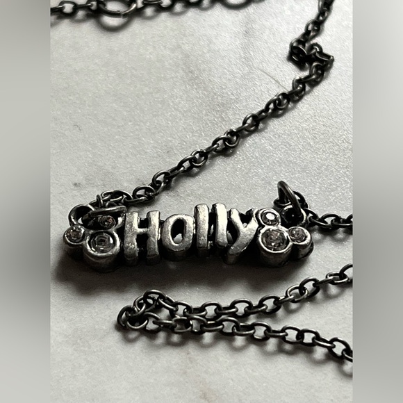 Vintage Disney park Mickey Mouse ankle Bracelet Holly Disney store name plate - Picture 3 of 12